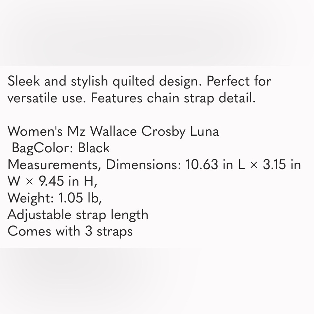MZ Wallace Quilted Black Crossbody Bag - Picture 9 of 9
